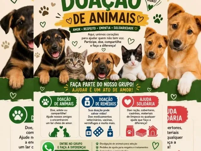 Imagem do grupo de WhatsApp Menos Abandono, Mais Amor, Mais Lares, Mas Vida